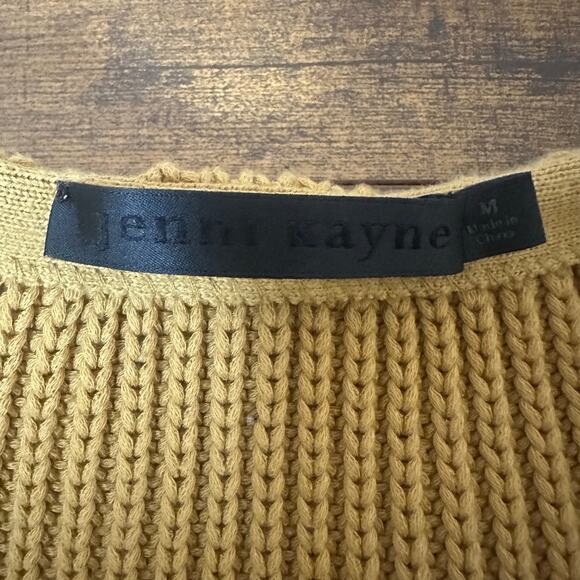 Jenni Kayne Fishermam Organic Cotton Blend Sweater in Mustard Medium EUC - Picture 5 of 6